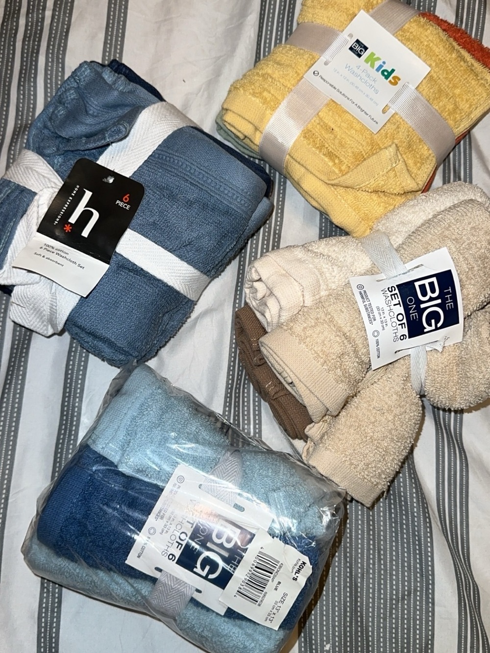 Washcloth - Blue, Yellow, Beige, Brown